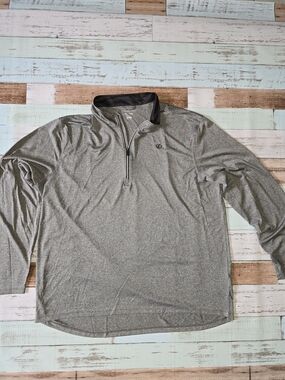 Trimark Men's Heather Gray Performance Quarter-Zip Pullover